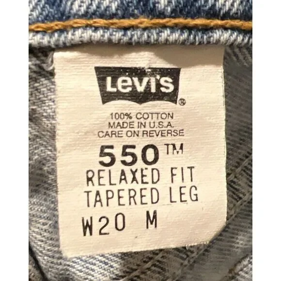 Levi's 550 Vintage Relaxed Fit Tapered Leg Light Wash High Rise Blue Jeans 40x31 - Picture 5 of 11